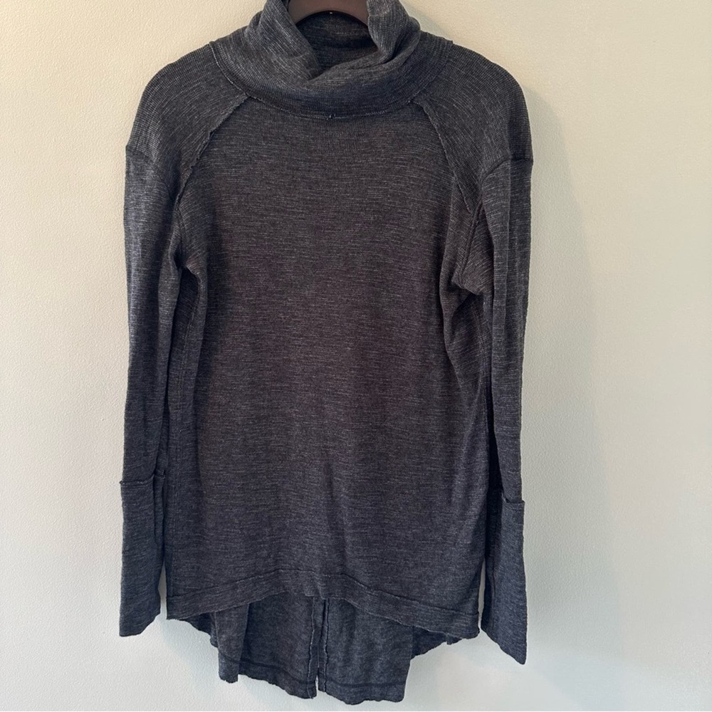 We The Free by Free People Cowl Neck Long Sleeve Slit Back Size Medium